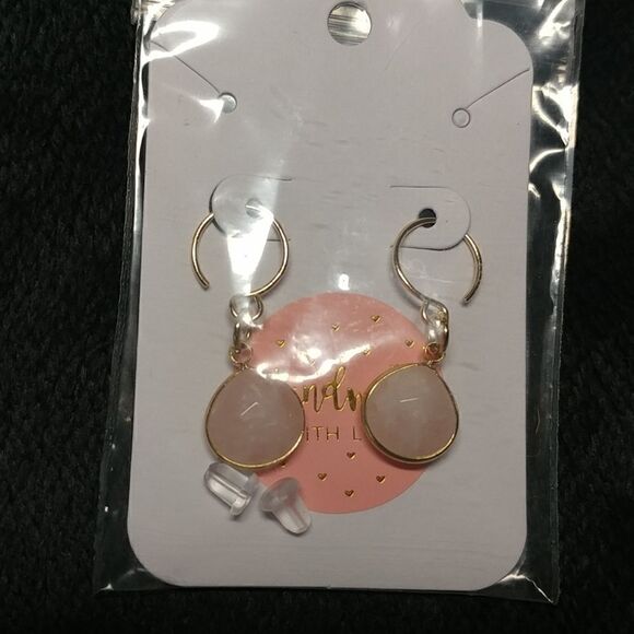 Rose Quartz Earrings - Picture 2 of 4